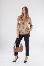 Pantalone cigarette finestrato