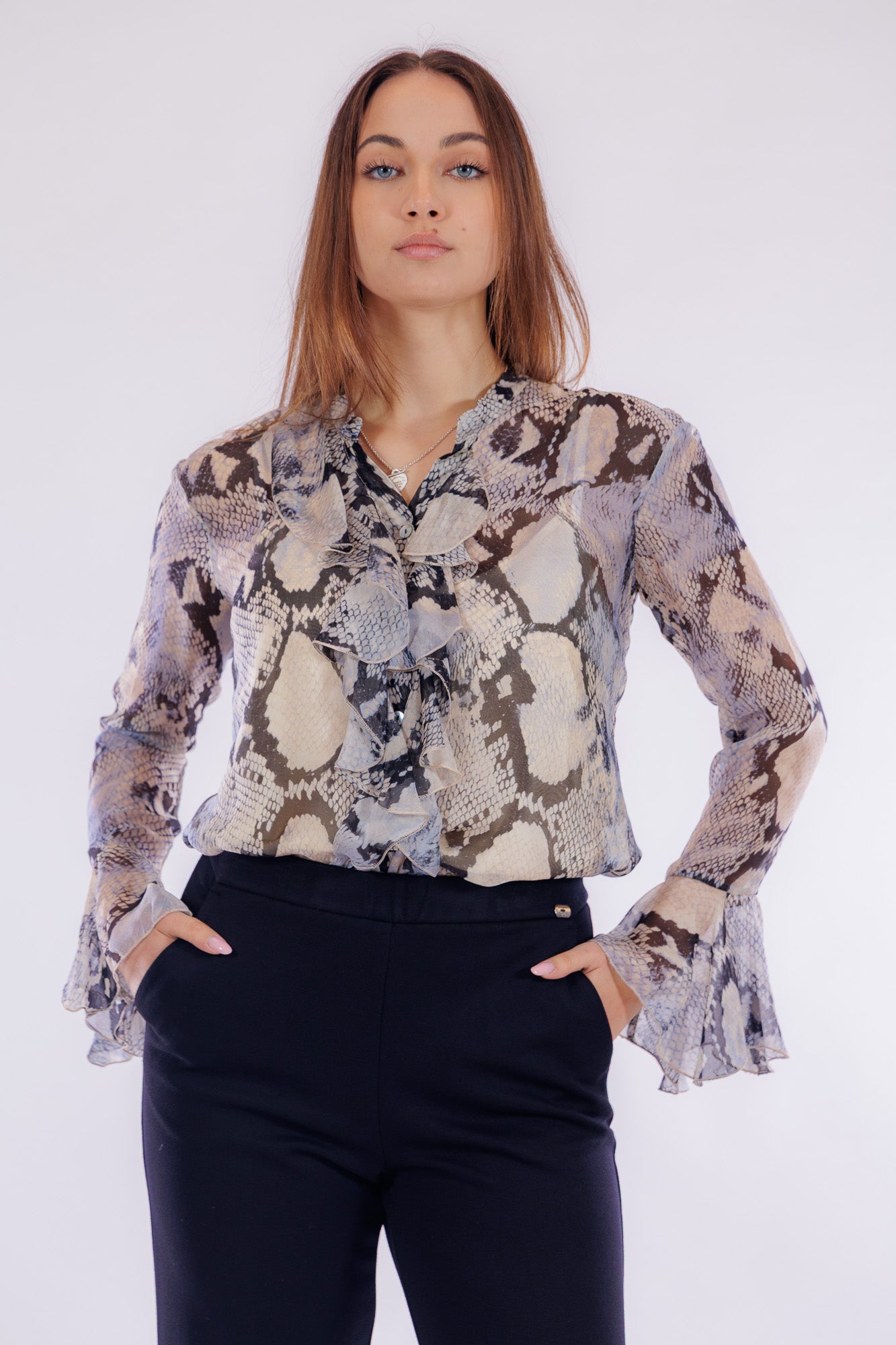 Camicia pitonata rouches