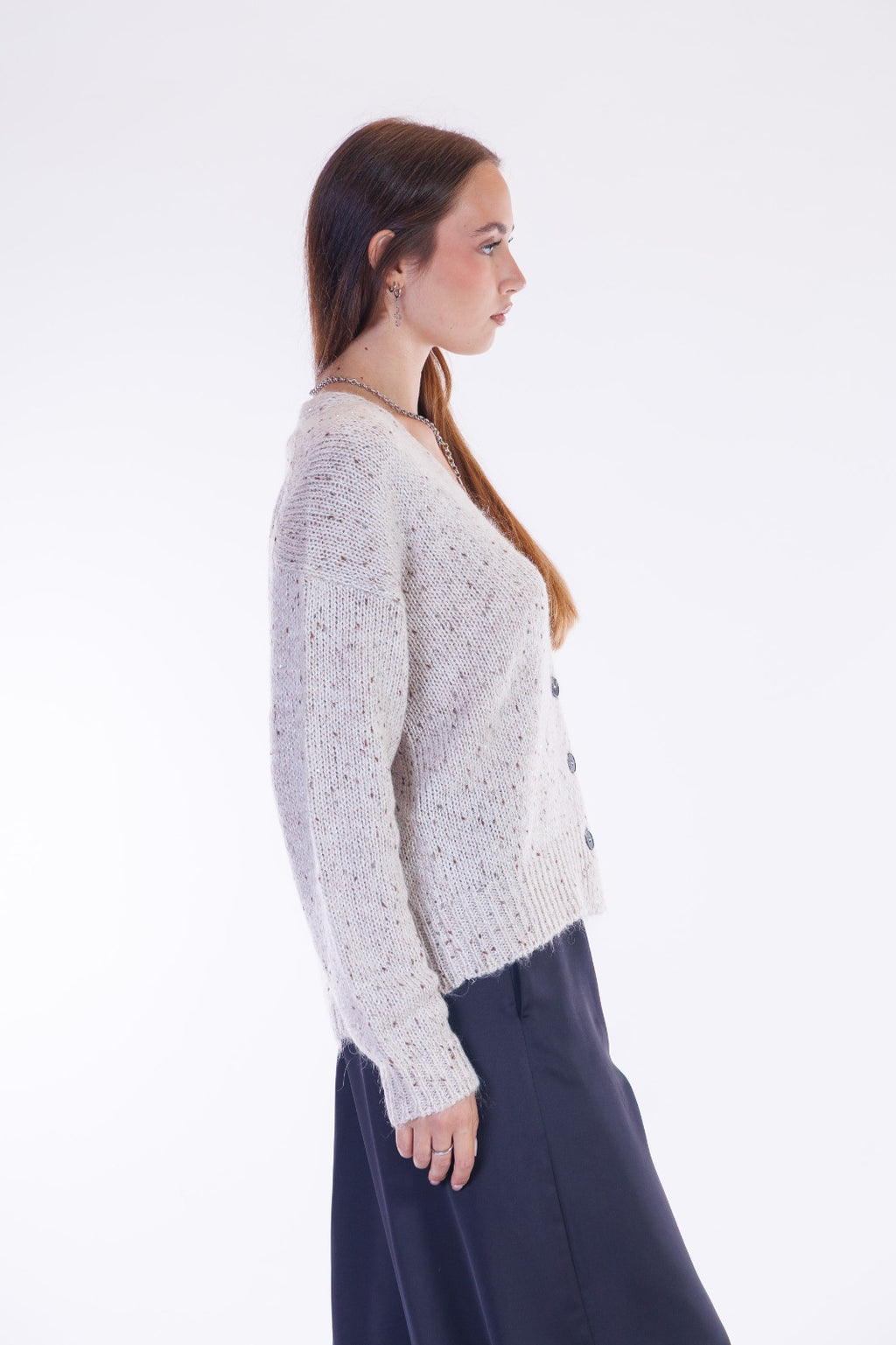 Cardigan bottoni paillettes