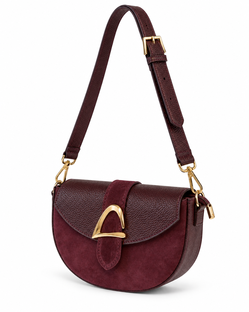 Borsa mezzaluna vera pelle