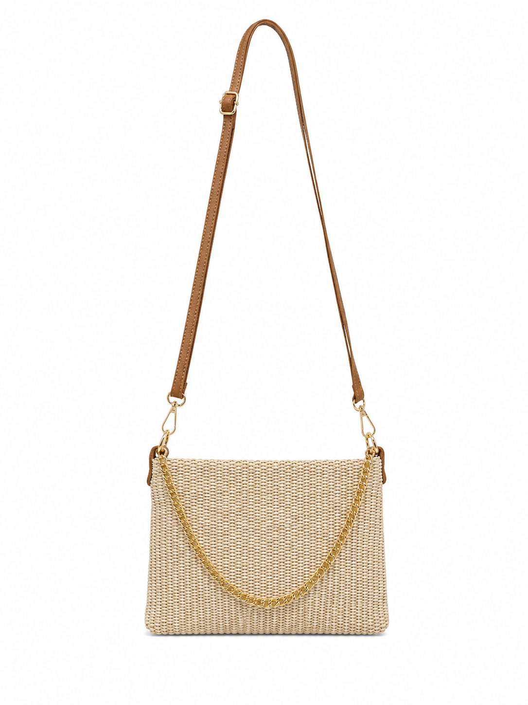 Pochette rafia e pelle