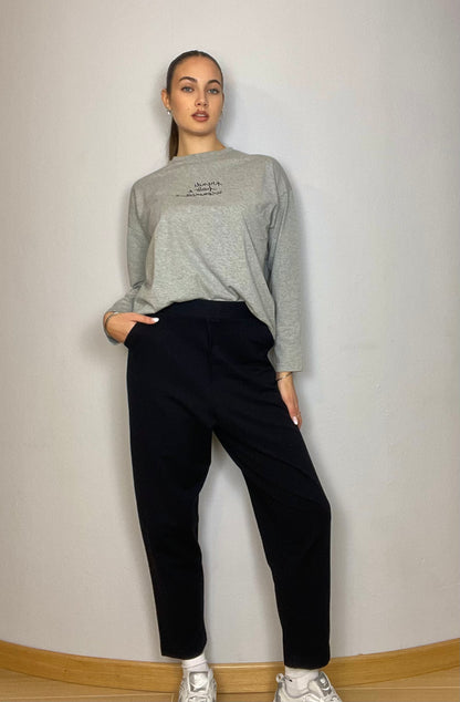 Pantalone a carota in felpa