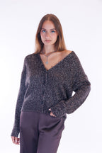 Cardigan bottoni paillettes