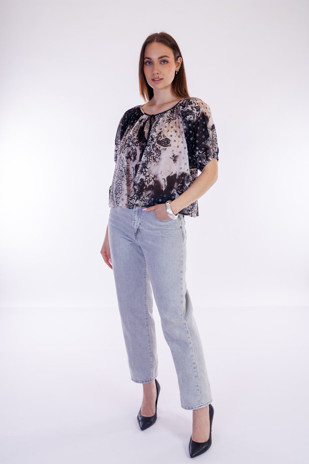 Blusa maniche a sbuffo