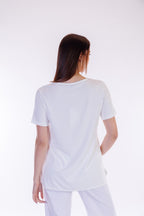 Maxi maglia stampa e strass