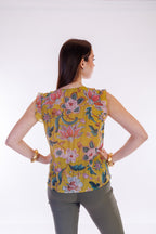 Top floreale volant
