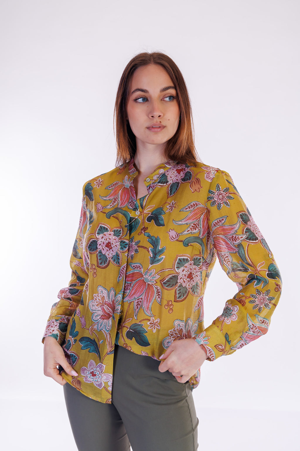 Camicia coreana floreale