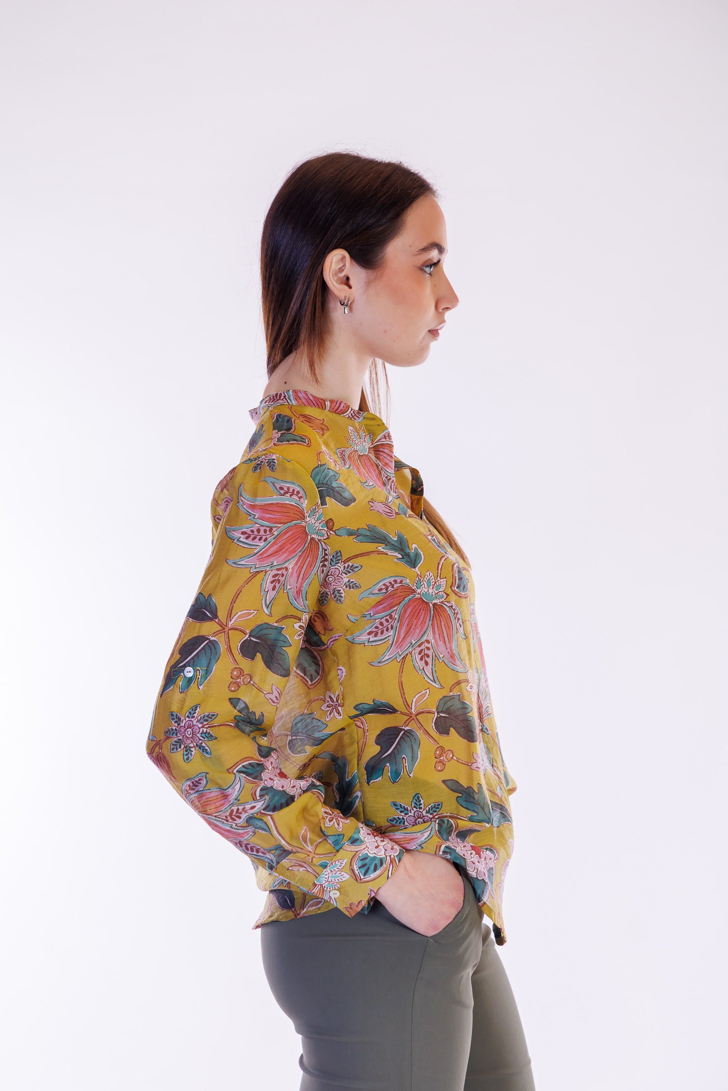 Camicia coreana floreale