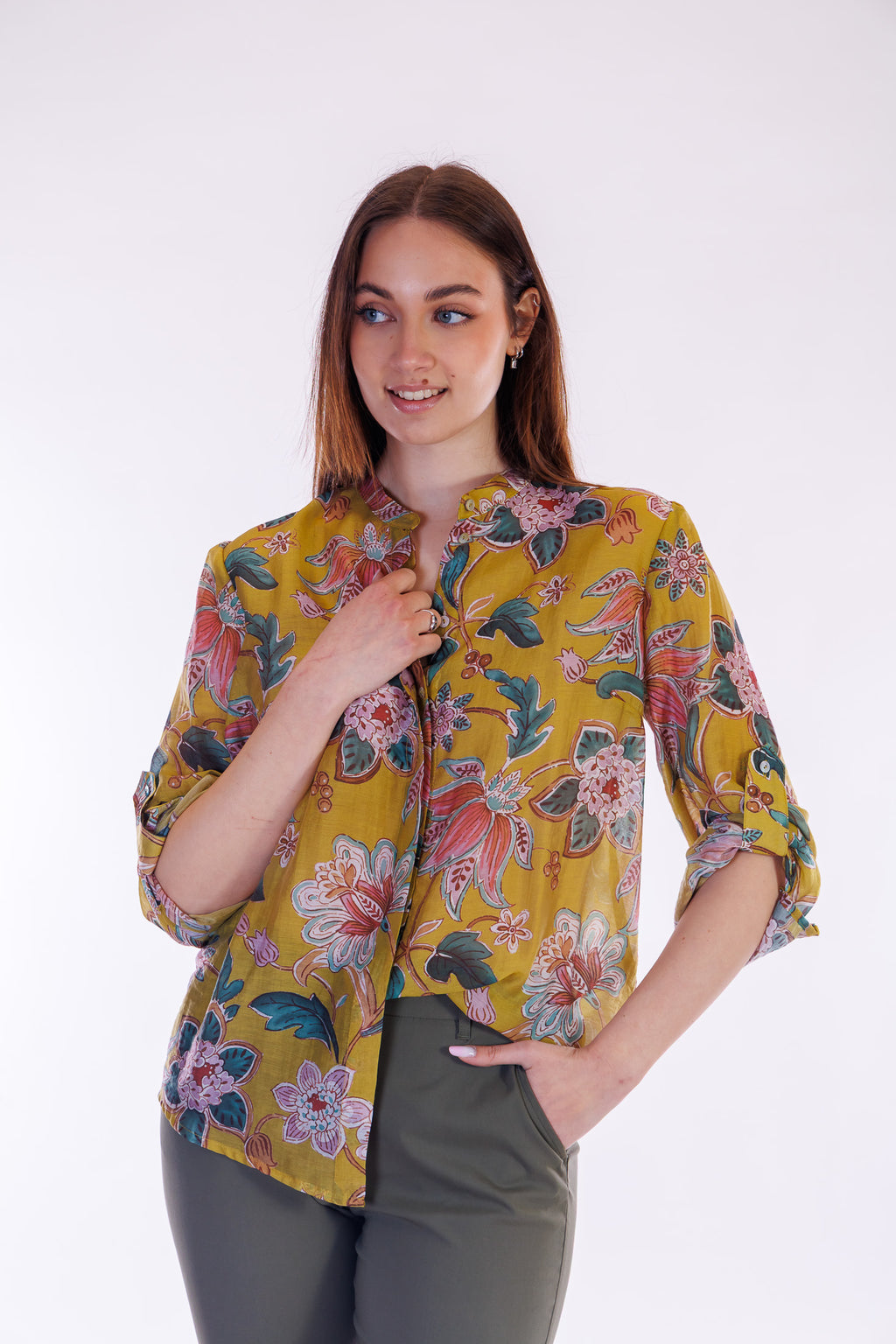 Camicia coreana floreale