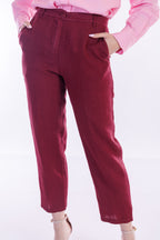 Pantalone carota lino e cotone