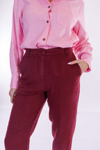 Pantalone carota lino e cotone