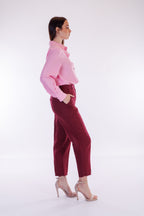 Pantalone carota lino e cotone