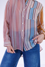 Camicia patchwork righe