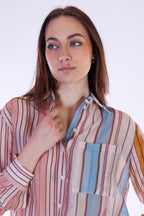 Camicia patchwork righe