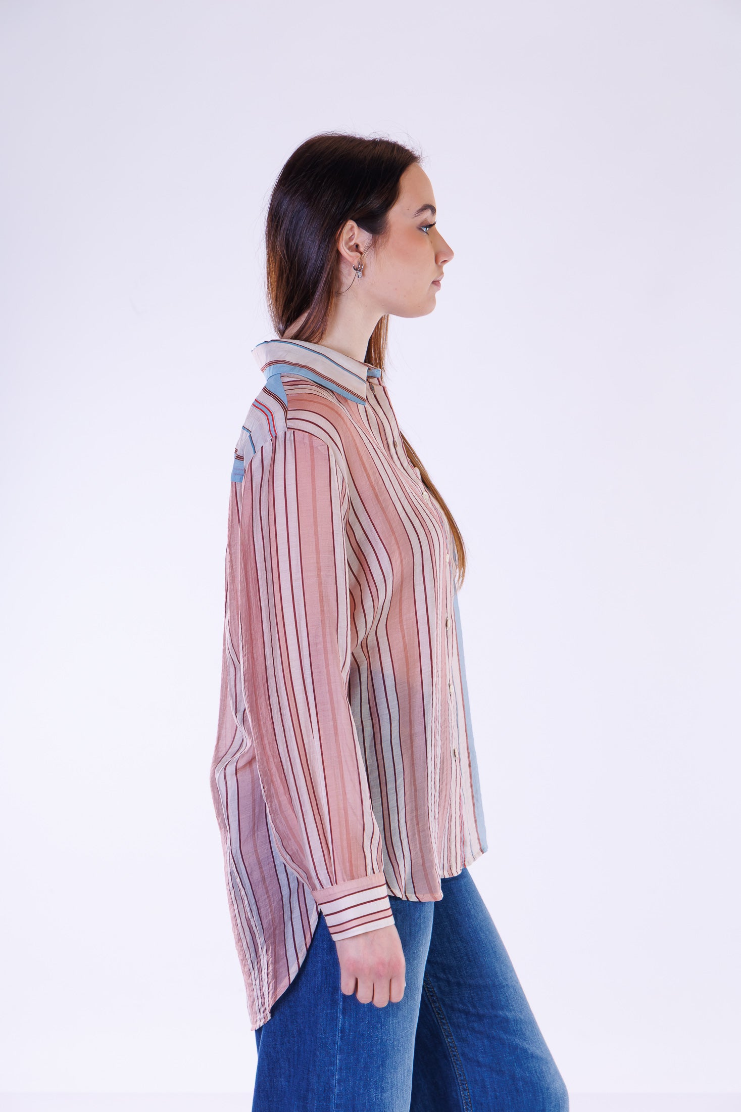 Camicia patchwork righe