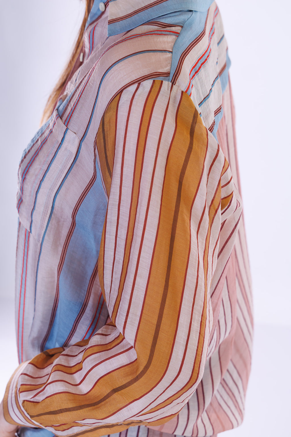 Camicia patchwork righe