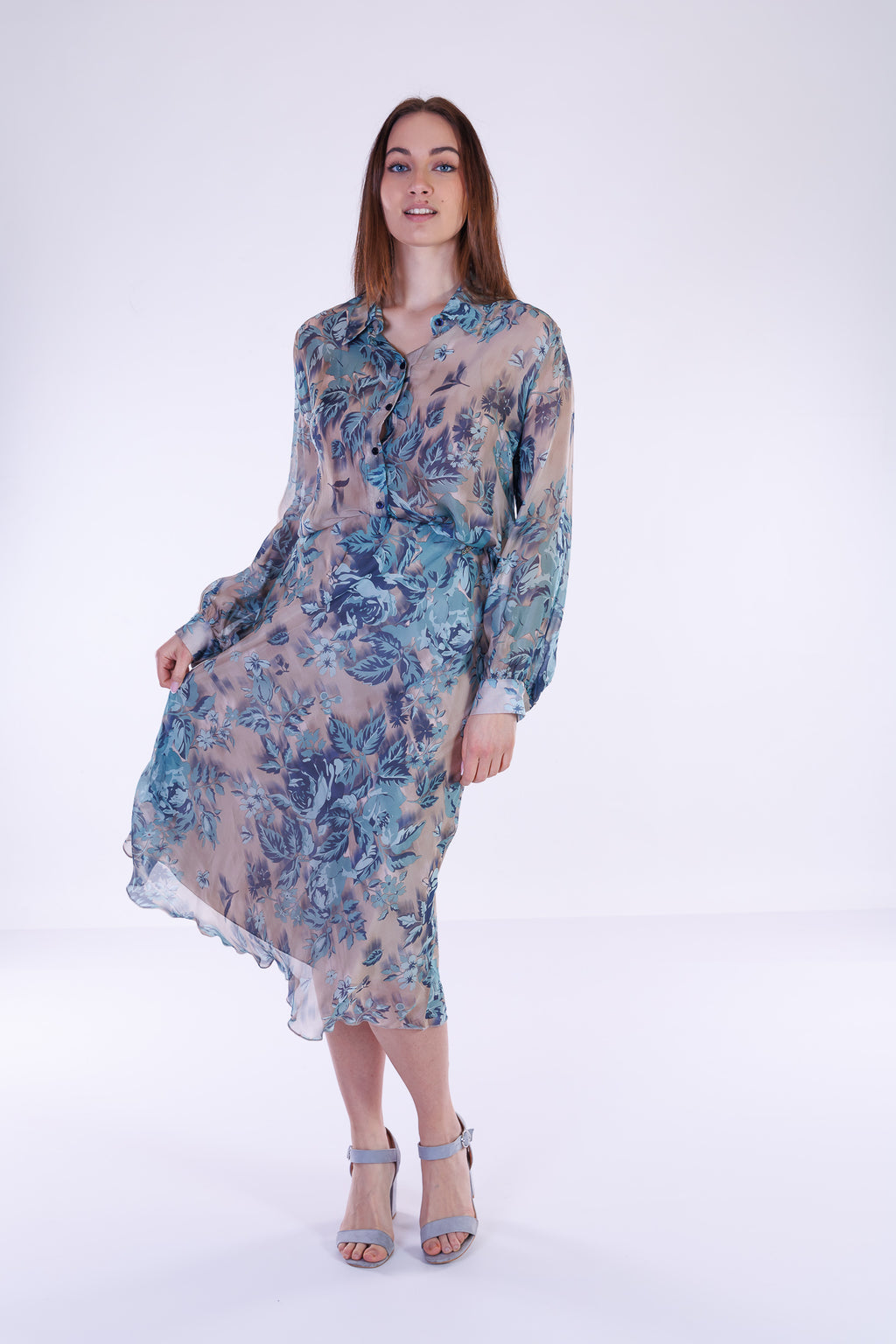 Camicia fiori m. Seta