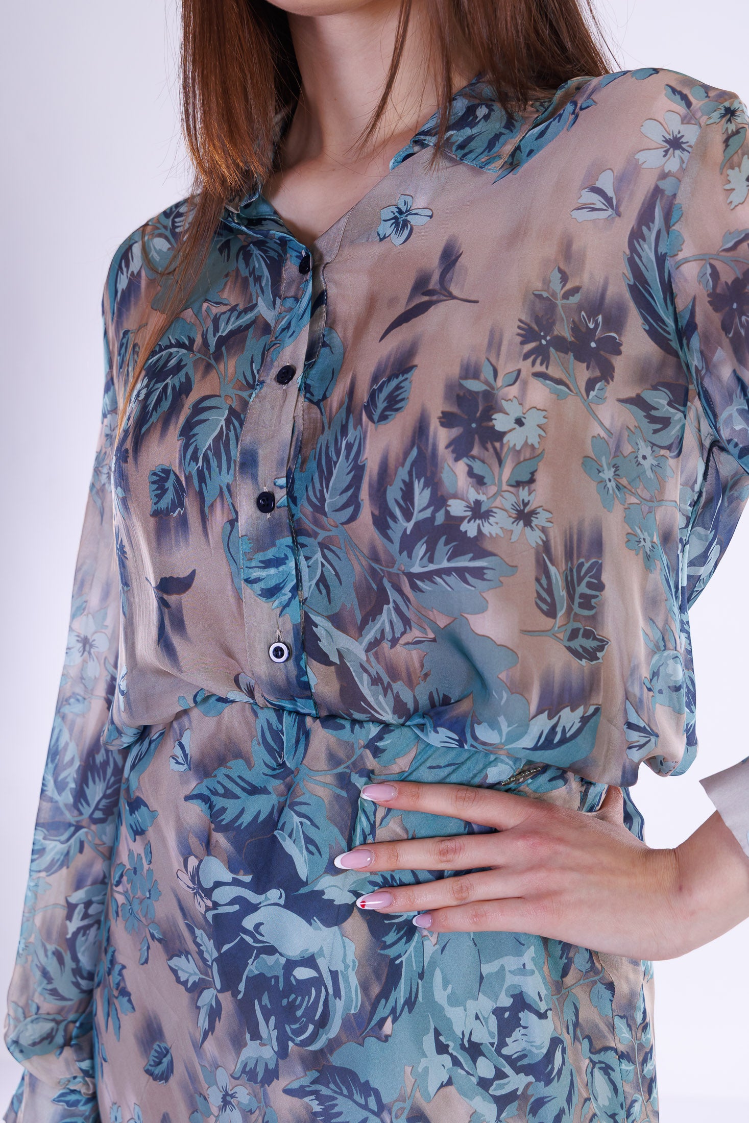 Camicia fiori m. Seta