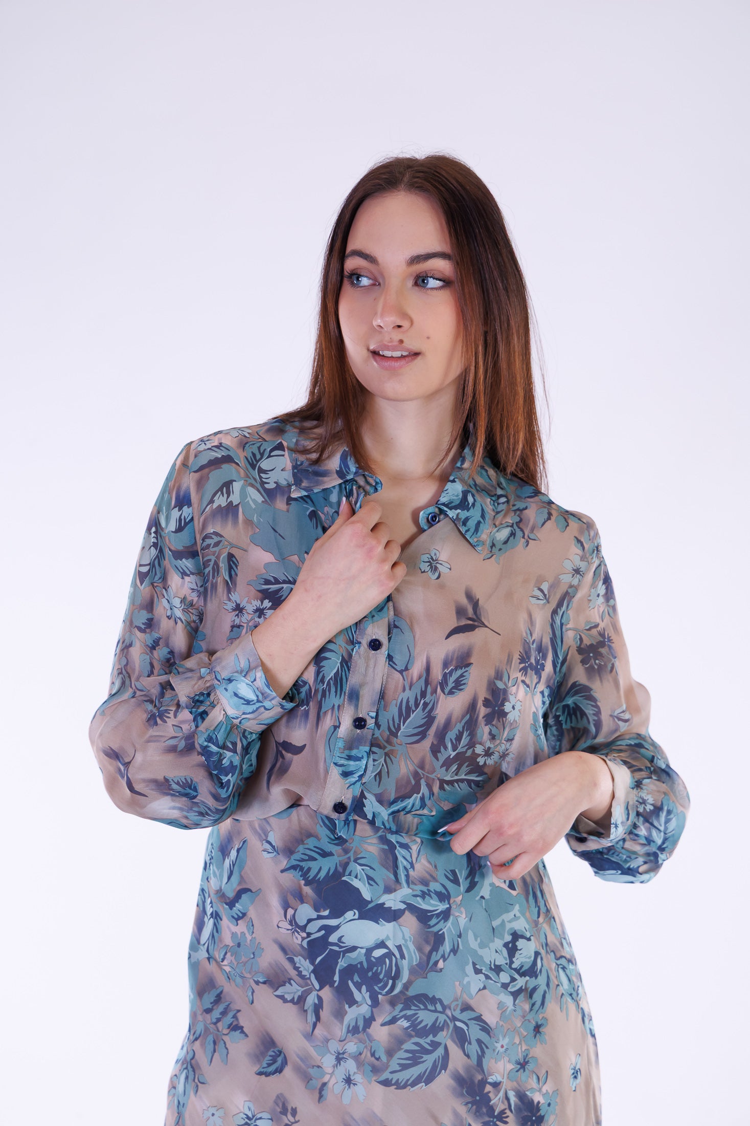 Camicia fiori m. Seta