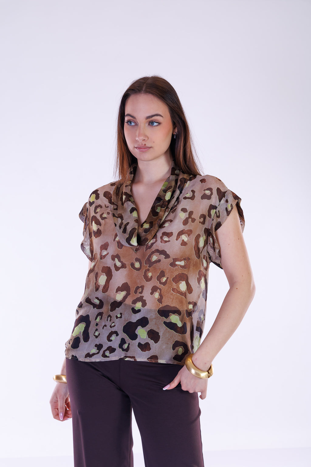 Blusa animalier m. Seta