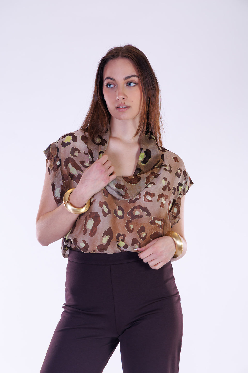 Blusa animalier m. Seta