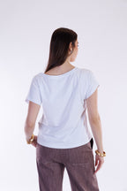 T-shirt stampa paillettes