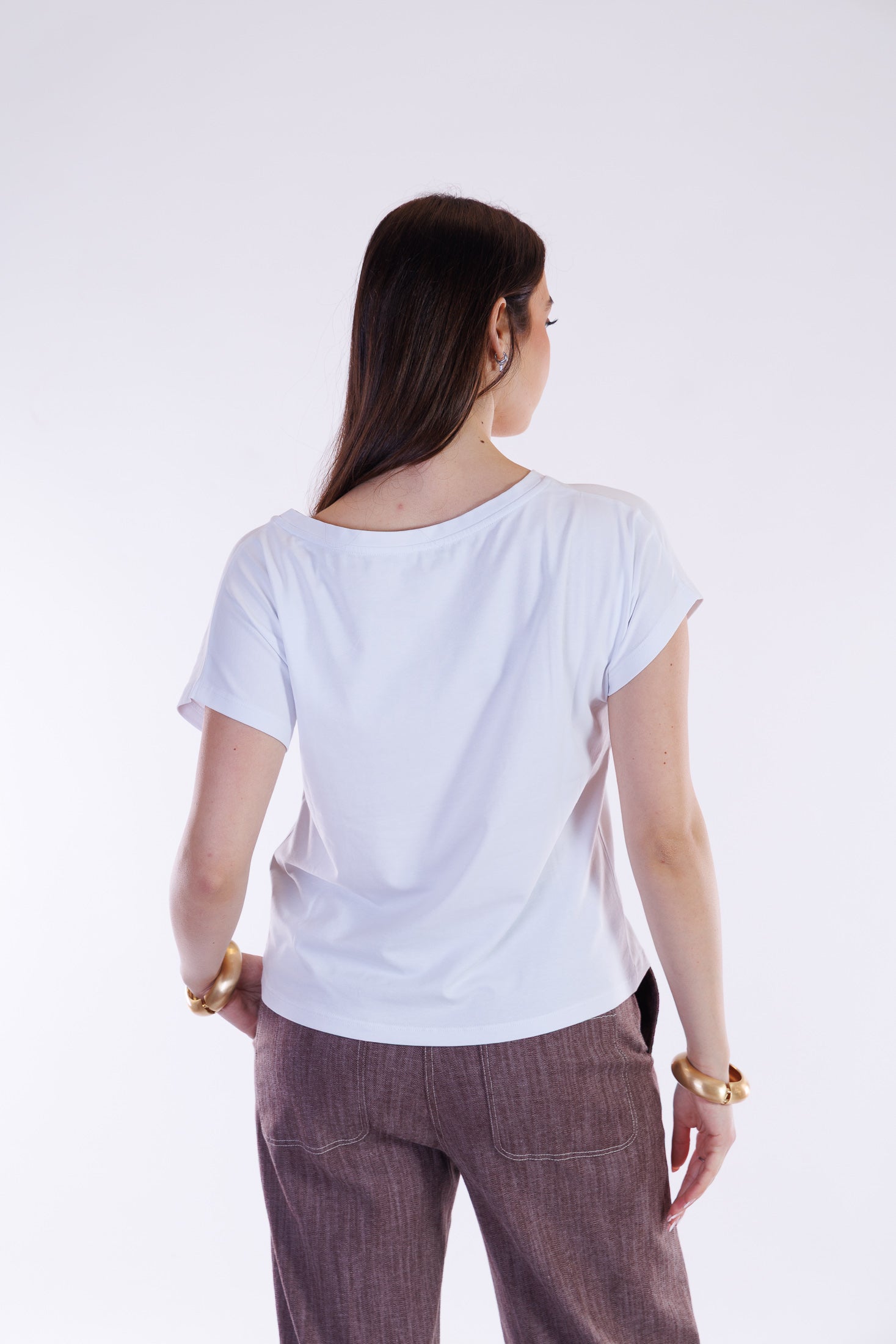 T-shirt stampa paillettes