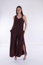 Canotta fluida fermaglio oro