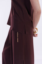 Canotta fluida fermaglio oro