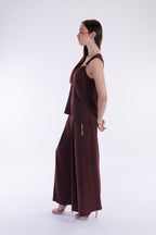 Canotta fluida fermaglio oro