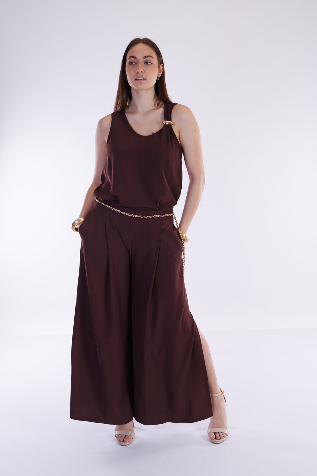 Pantalone fluido spacchi