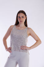 Top paillettes e jersey