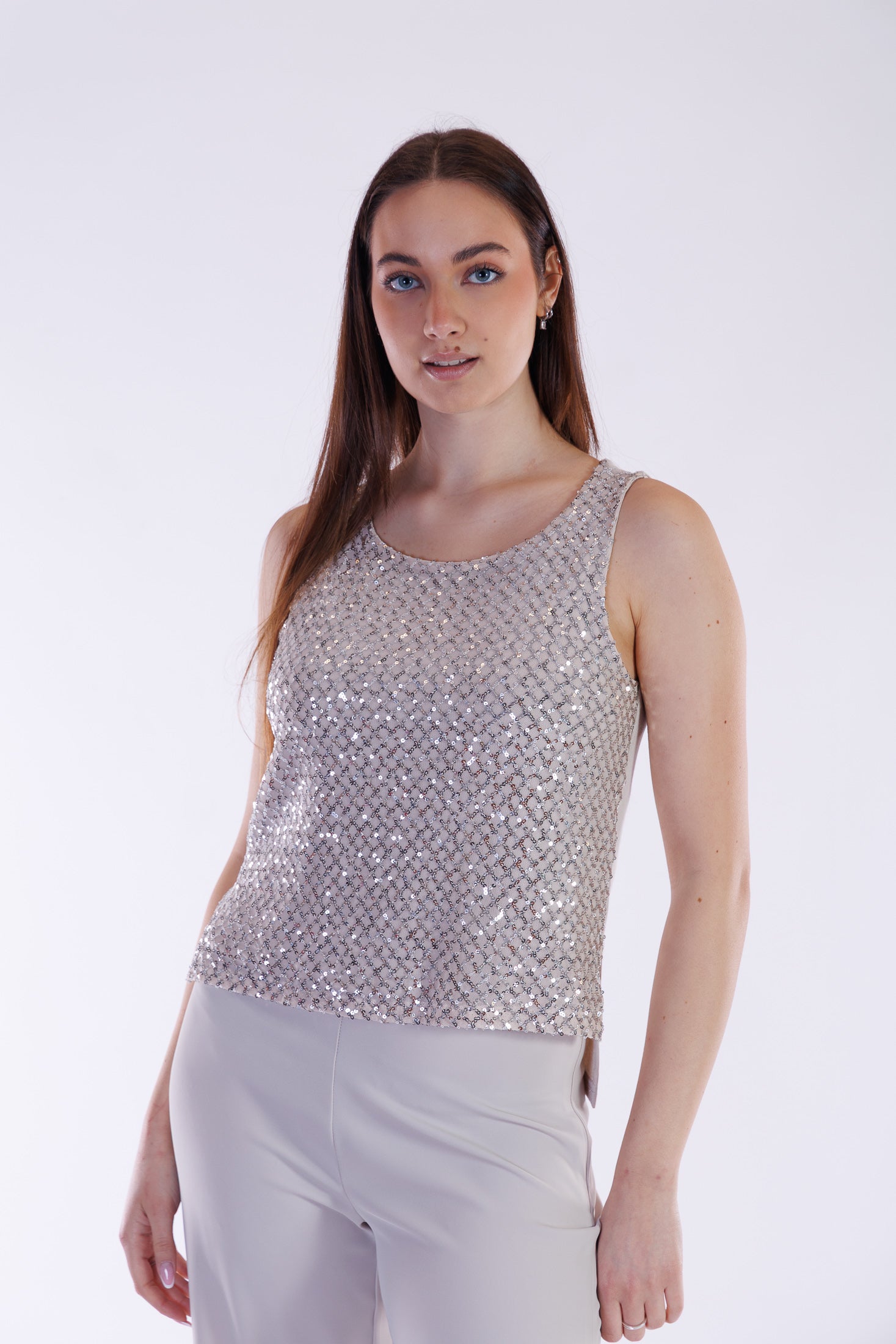 Top paillettes e jersey