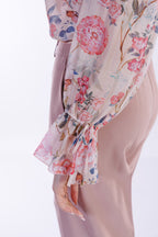 Camicia floreale con rouches