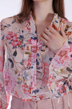 Camicia floreale con rouches