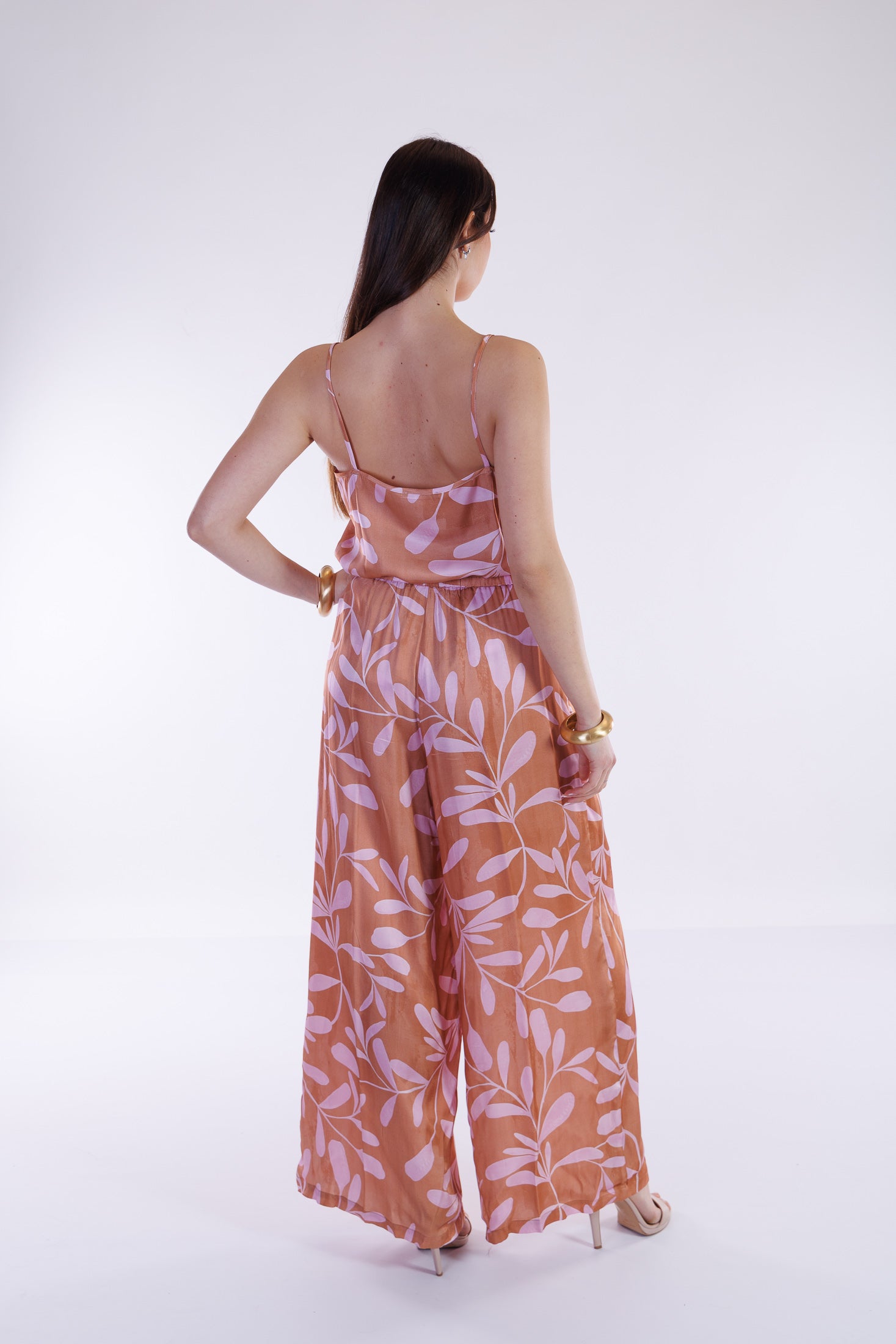 Pantalone fluido ramage