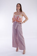 Pantalone largo righine