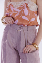 Pantalone largo righine