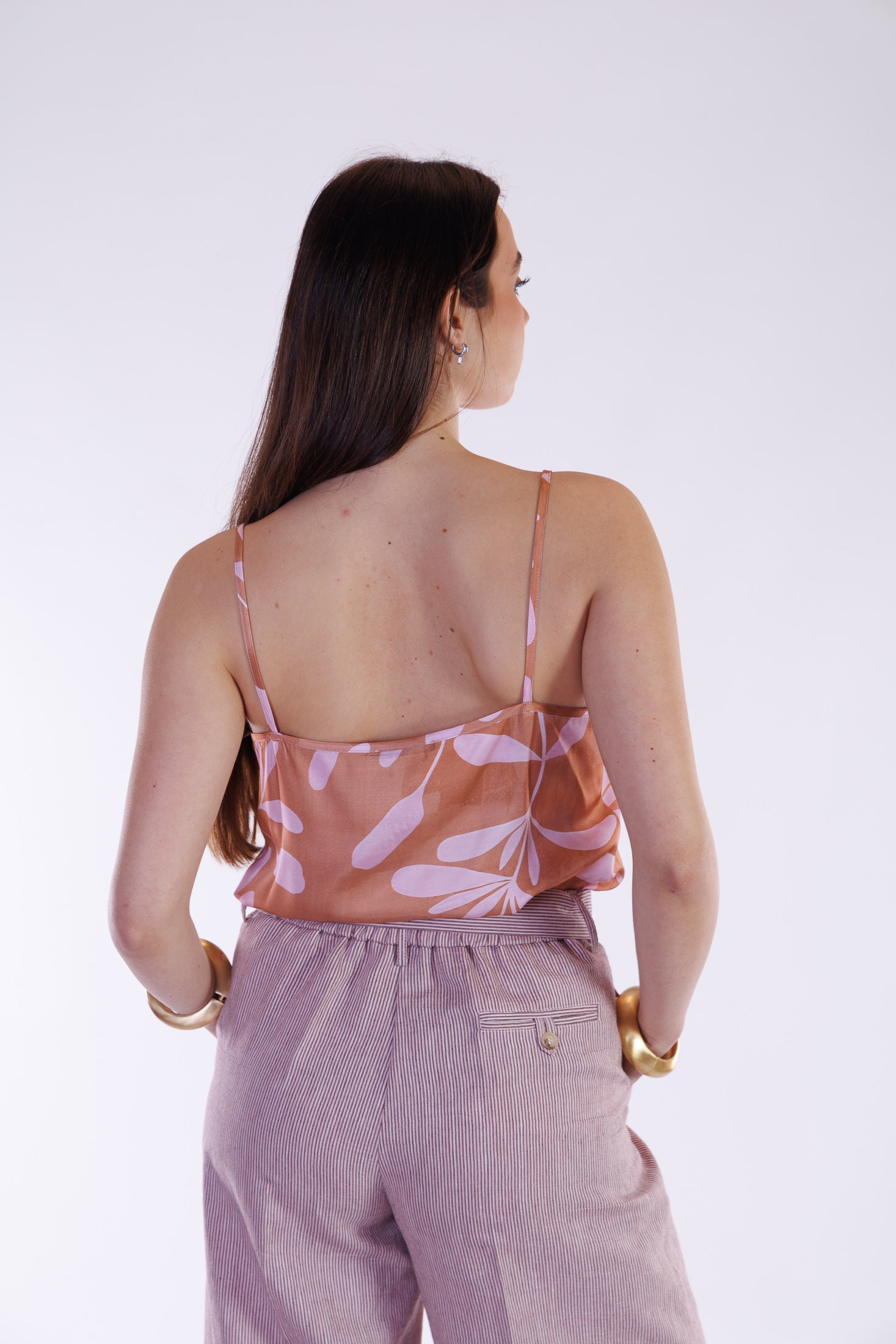 Pantalone largo righine