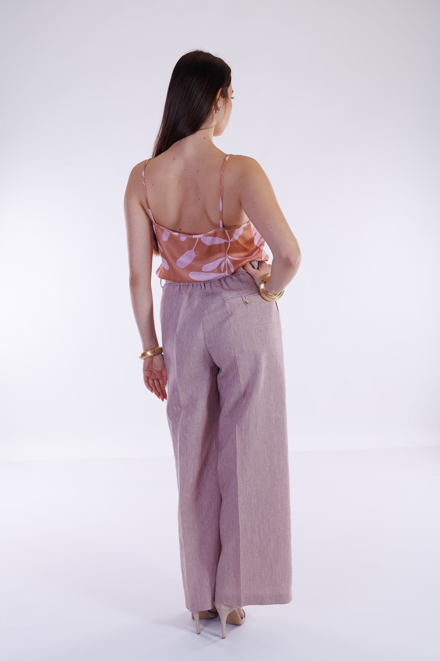 Pantalone largo righine