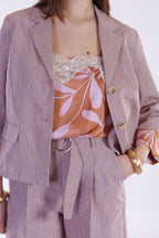 Pantalone largo righine