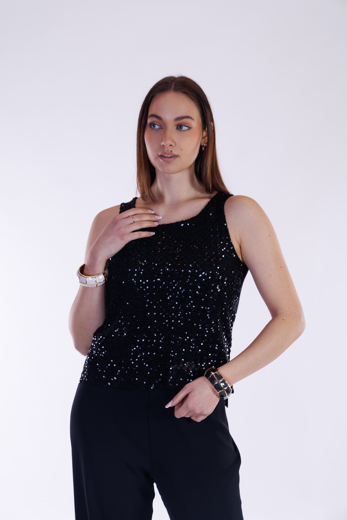 Top paillettes e jersey