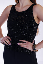 Top paillettes e jersey