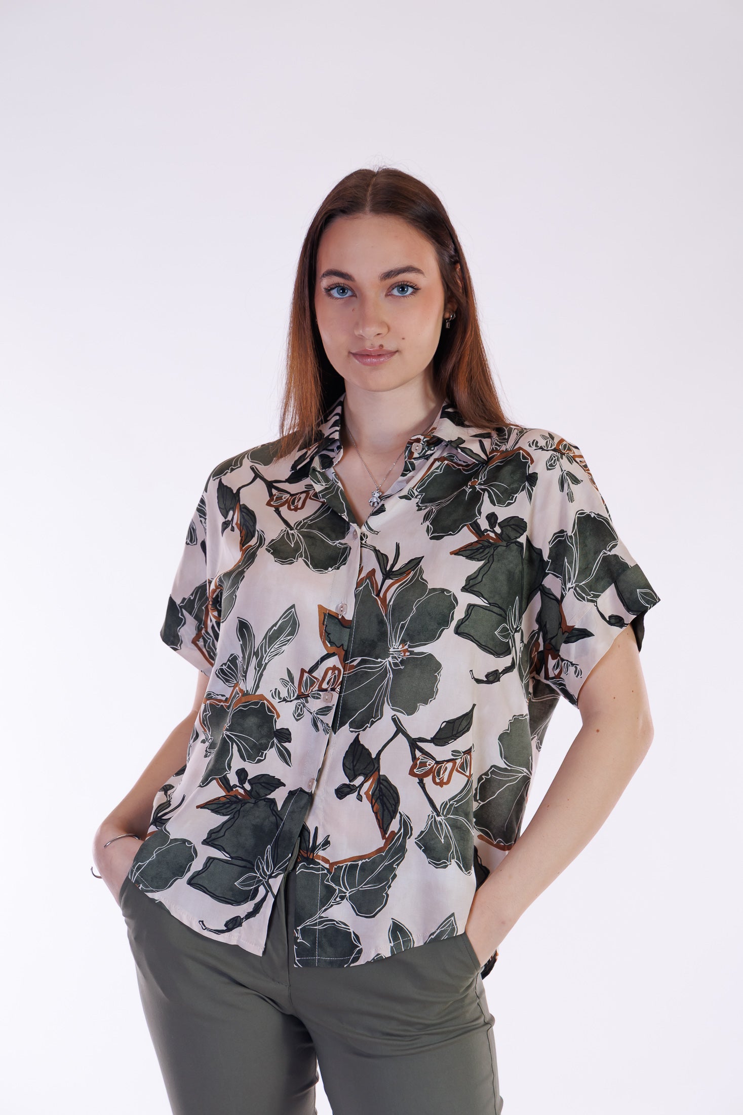 Camicia floreale viscosa