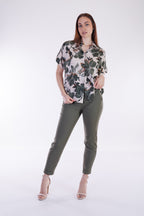 Pantalone viscosa risvolto
