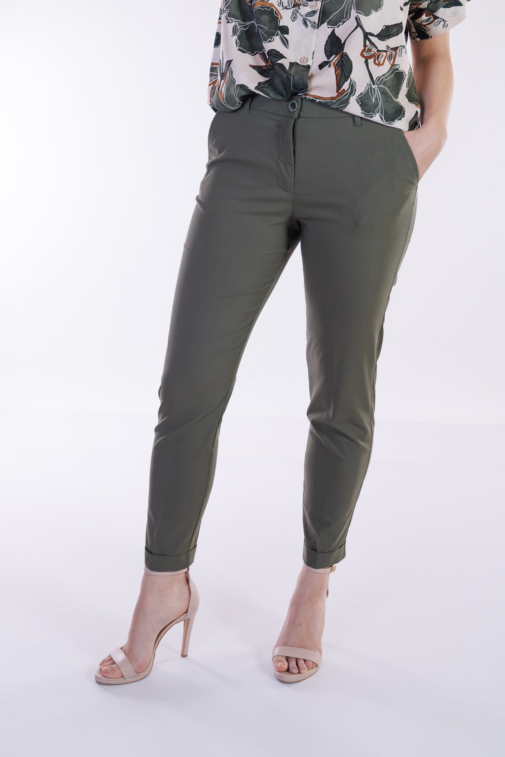 Pantalone viscosa risvolto