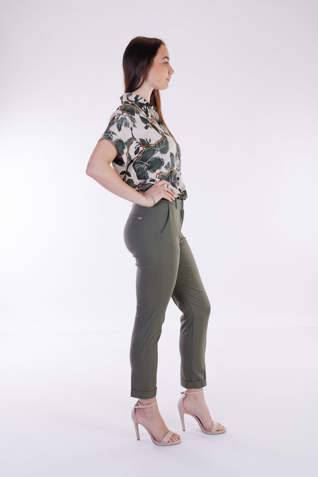 Pantalone viscosa risvolto