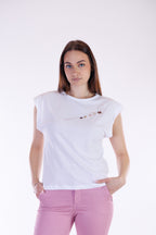 T-shirt scritta e charms