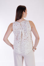 Top ricami e paillettes