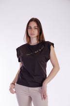 T-shirt scritta e charms